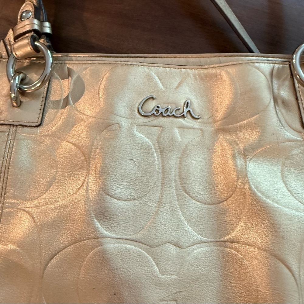 Coach Metallic Gold Monogram C Purse - Picture 3 of 16